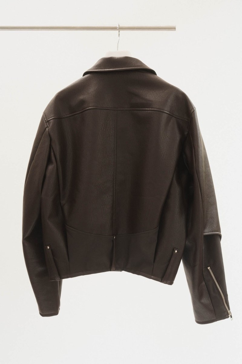 leather riders blouson(unisex)/brown - KNUTH MARF