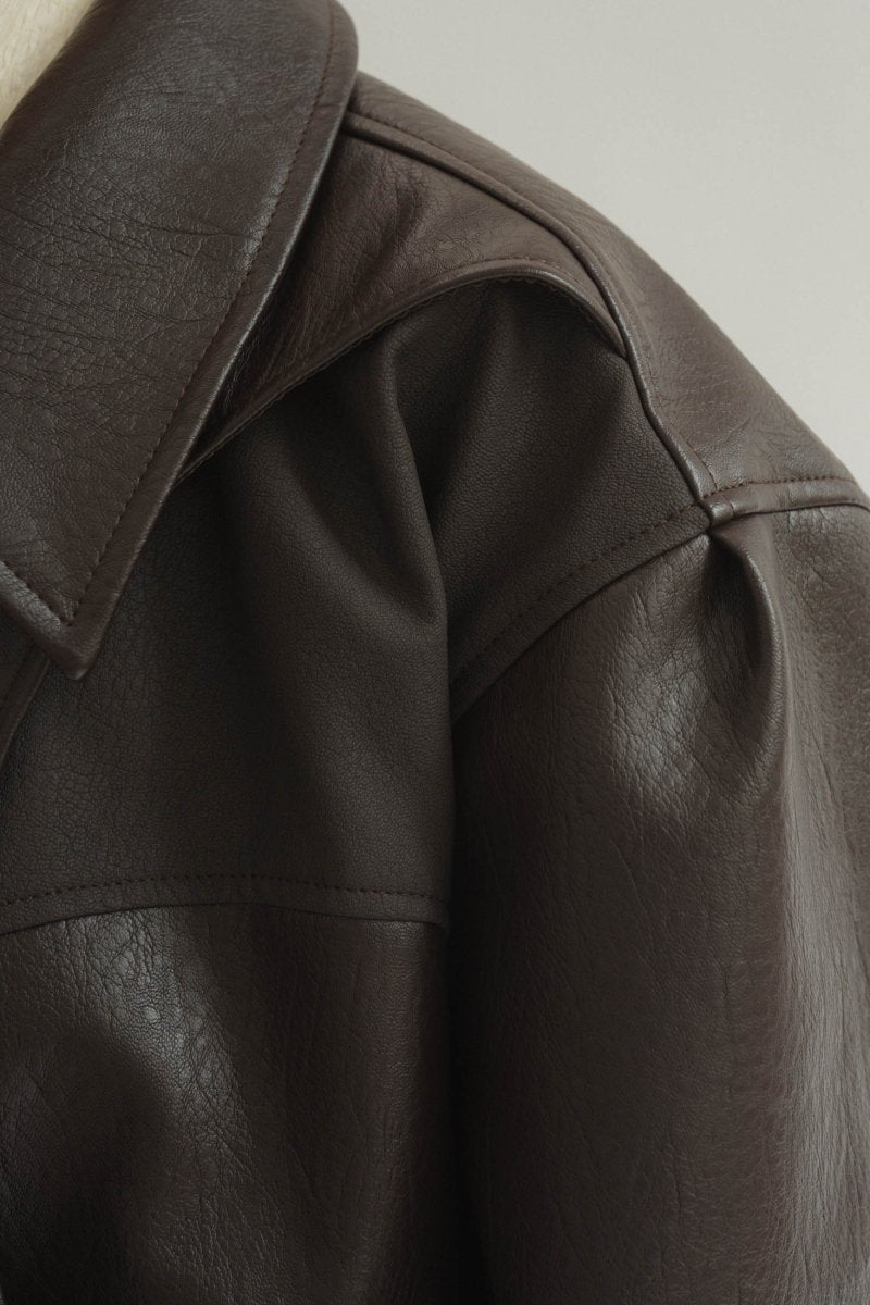 leather riders blouson(unisex)/brown - KNUTH MARF