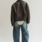 leather riders blouson(unisex)/brown - KNUTH MARF