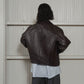 leather riders blouson(unisex)/brown - KNUTH MARF