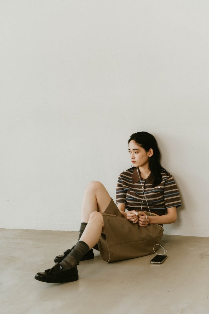 logo stripe polo knit/2color - KNUTH MARF
