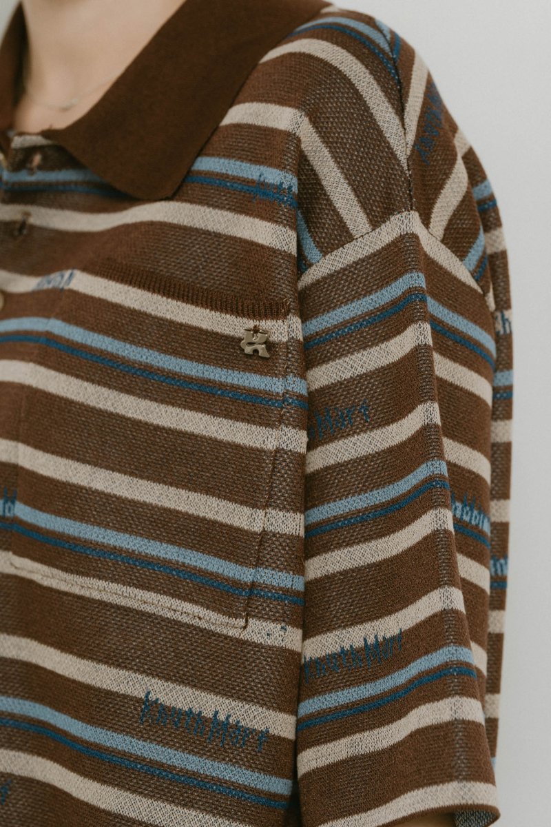 logo stripe polo knit(unisex)/2color - KNUTH MARF