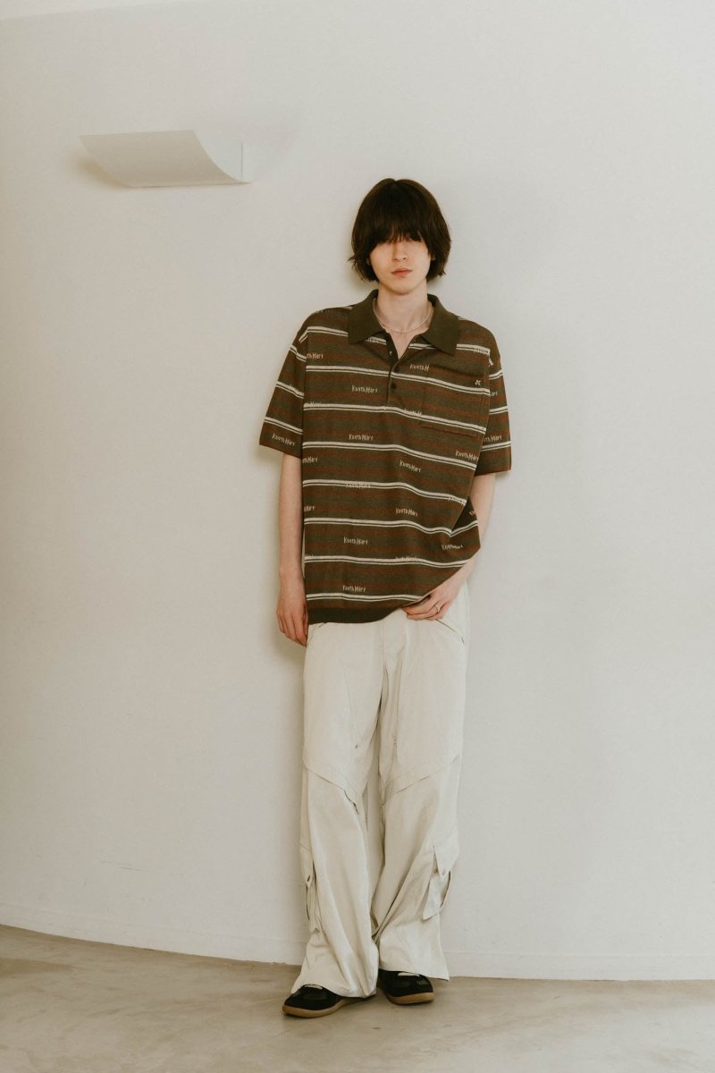 logo stripe polo knit(unisex)/2color - KNUTH MARF