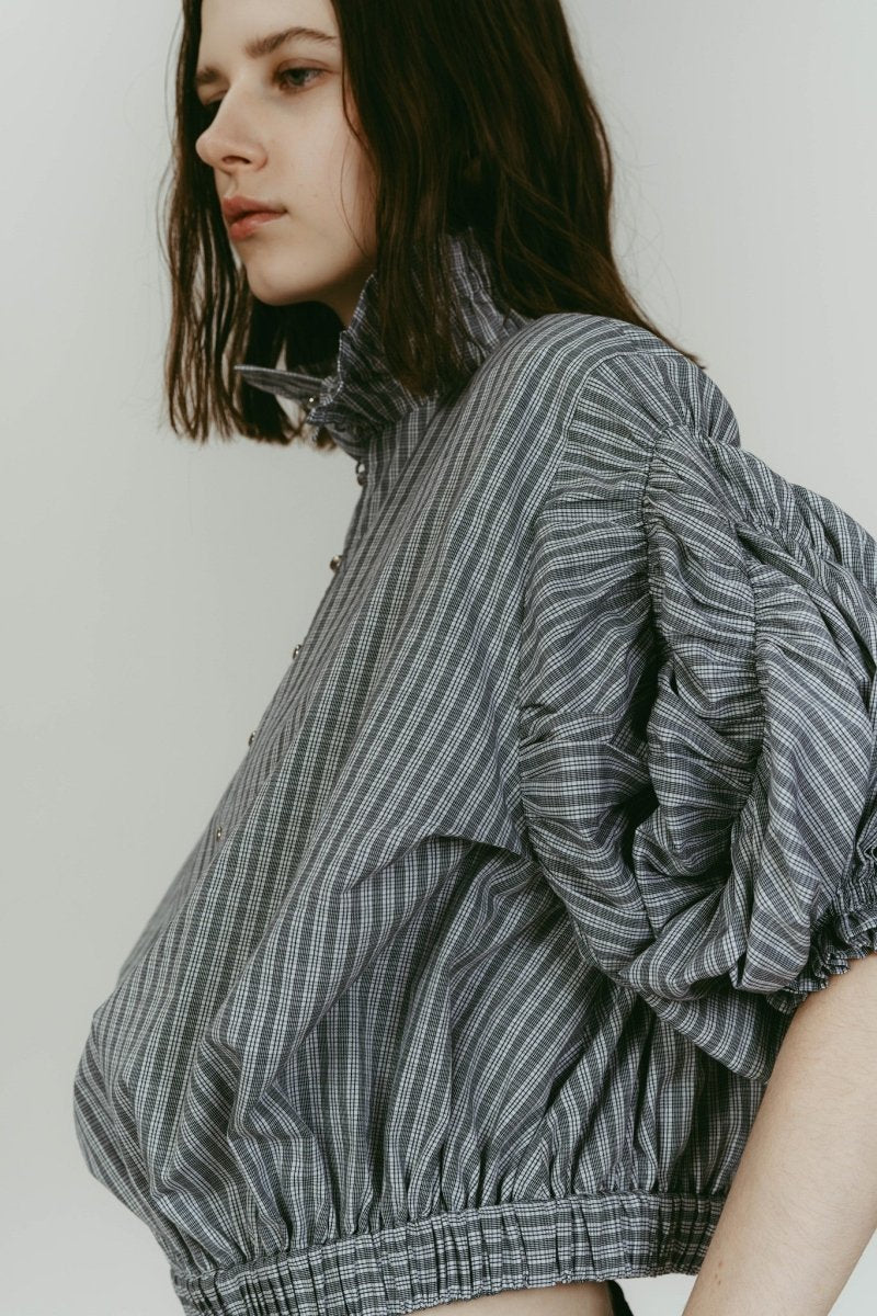 many way frill blouse/check - KNUTH MARF