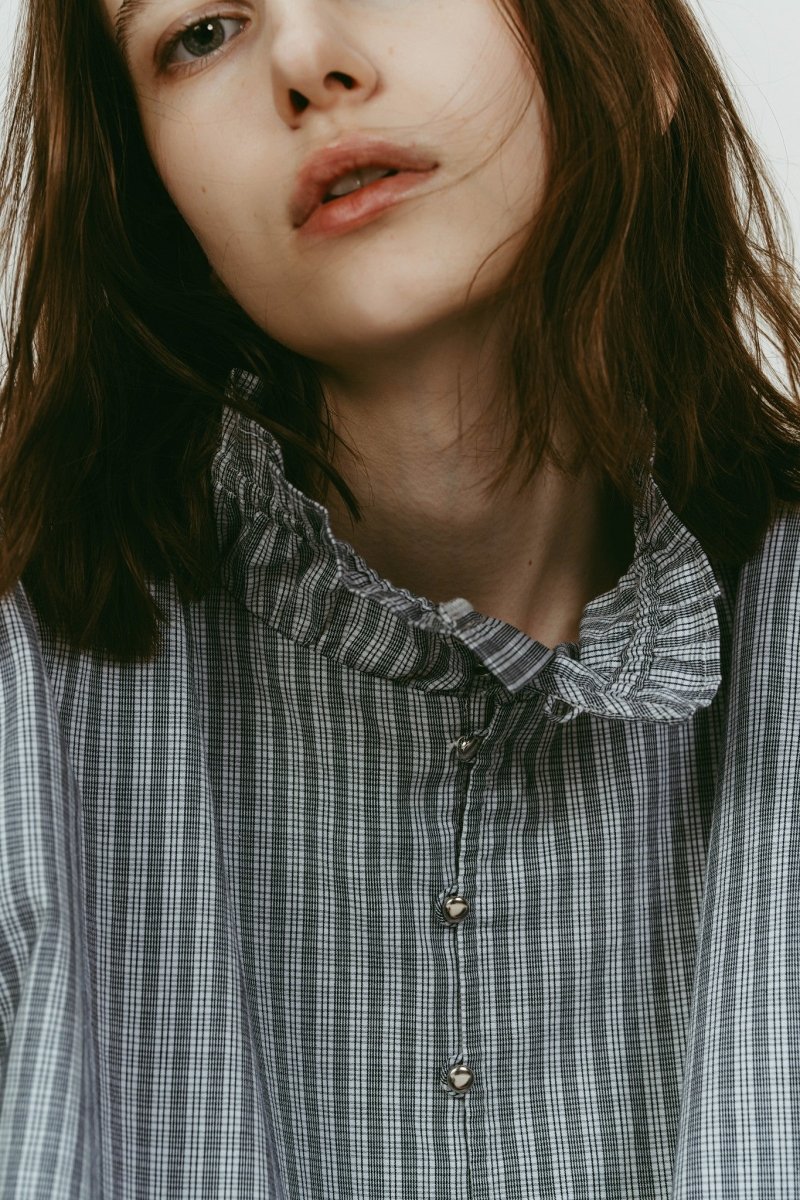 many way frill blouse/check - KNUTH MARF