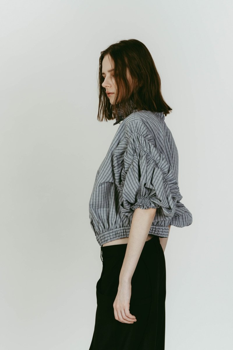 many way frill blouse/check - KNUTH MARF