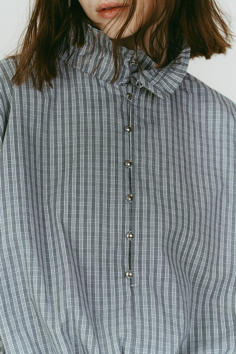 many way frill blouse/check - KNUTH MARF