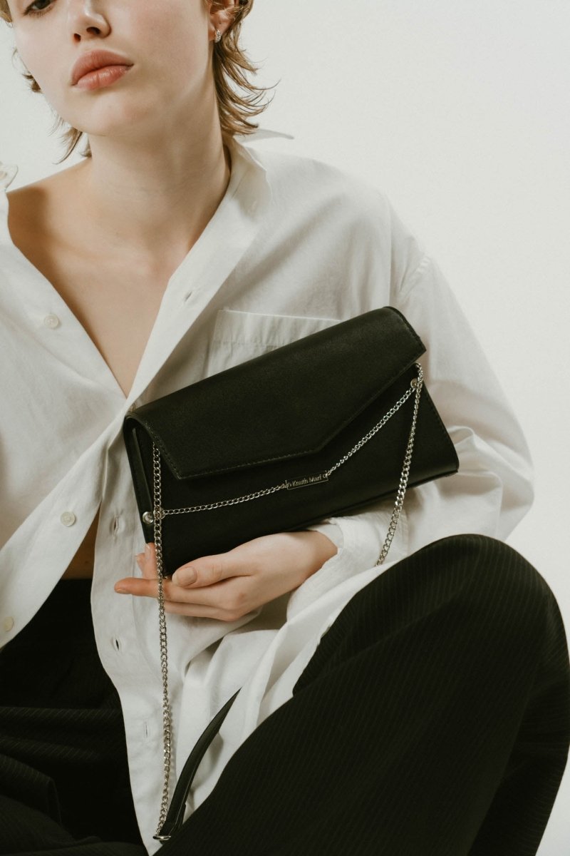 metal chain deformed bag/black