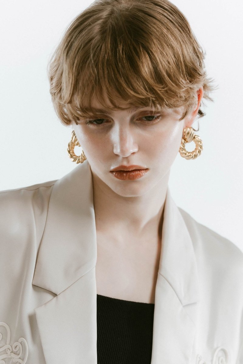metal design pierced earrings/earrings - KNUTH MARF