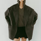 muffler overlay jacket(unisex)/gray - KNUTH MARF