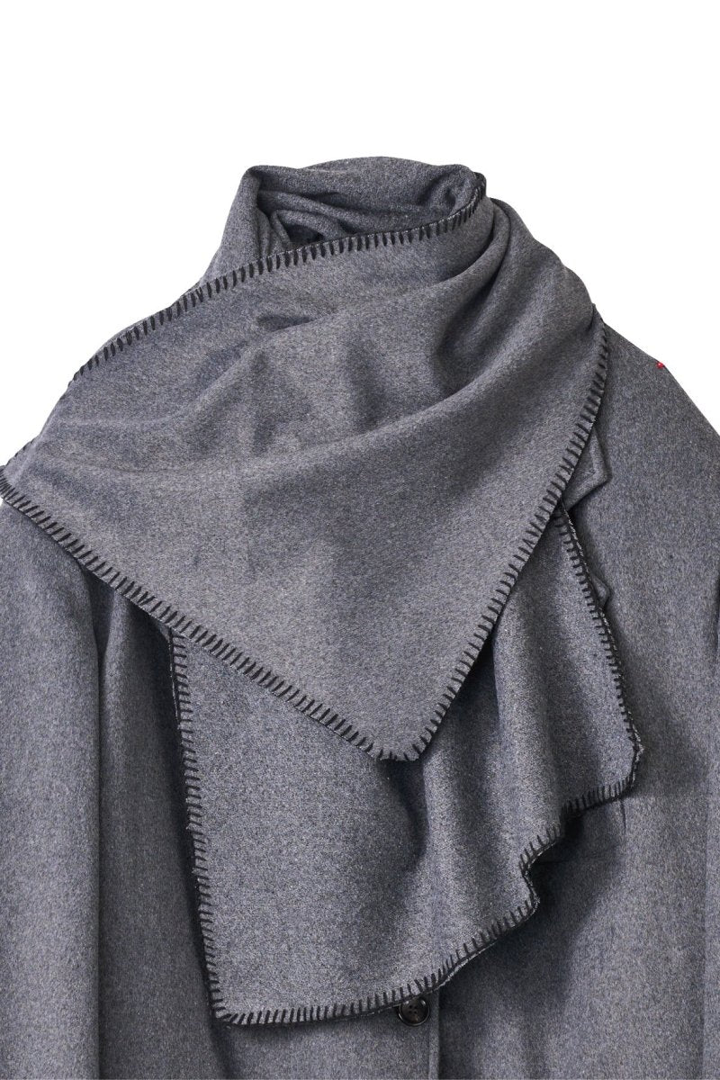 muffler overlay jacket(unisex)/gray - KNUTH MARF