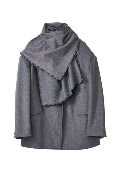 muffler overlay jacket(unisex)/gray - KNUTH MARF