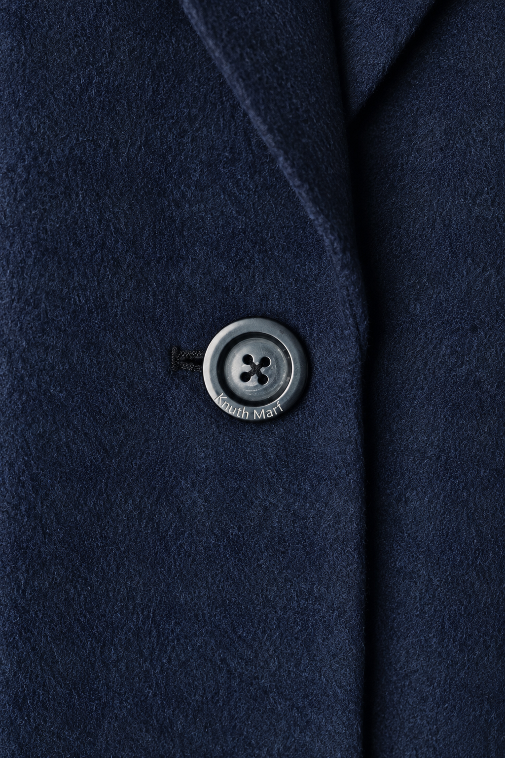 single-breasted long coat/navy