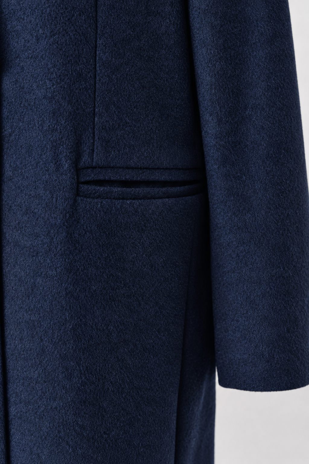 single-breasted long coat/navy