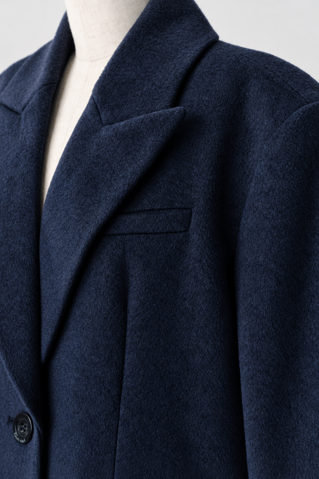 single-breasted long coat/navy
