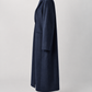 single-breasted long coat/navy