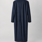 single-breasted long coat/navy