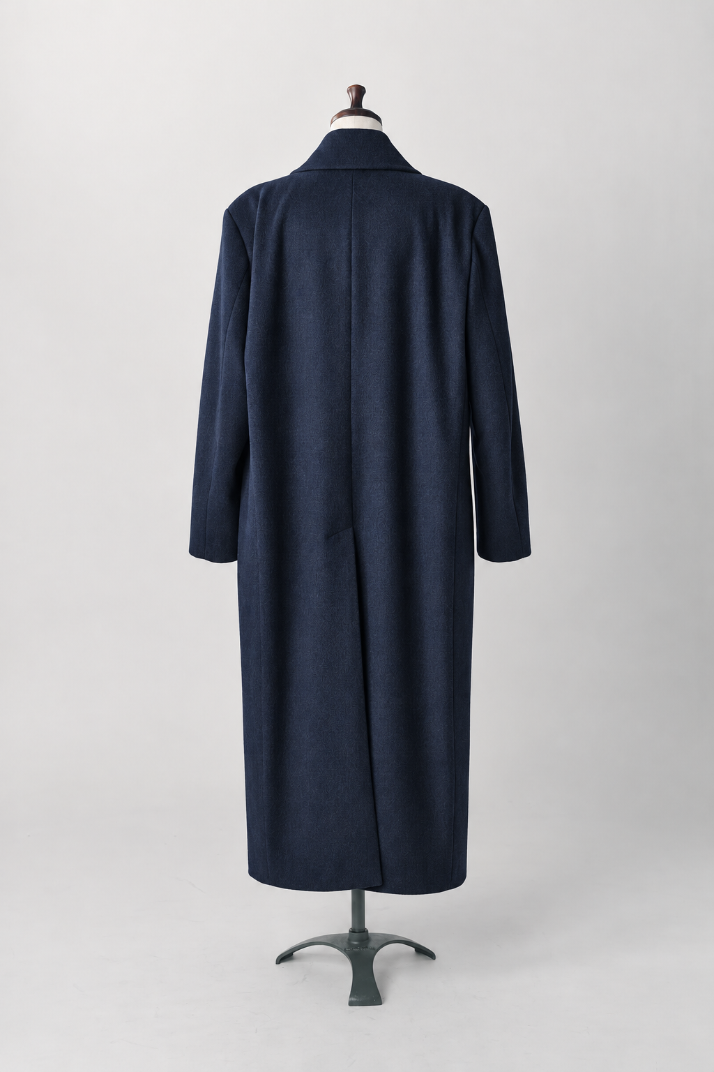 single-breasted long coat/navy