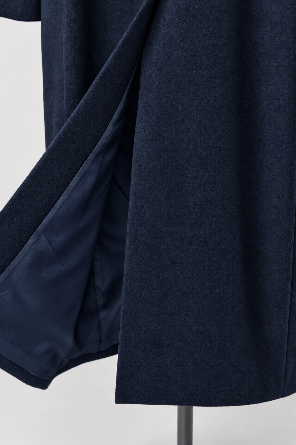 single-breasted long coat/navy