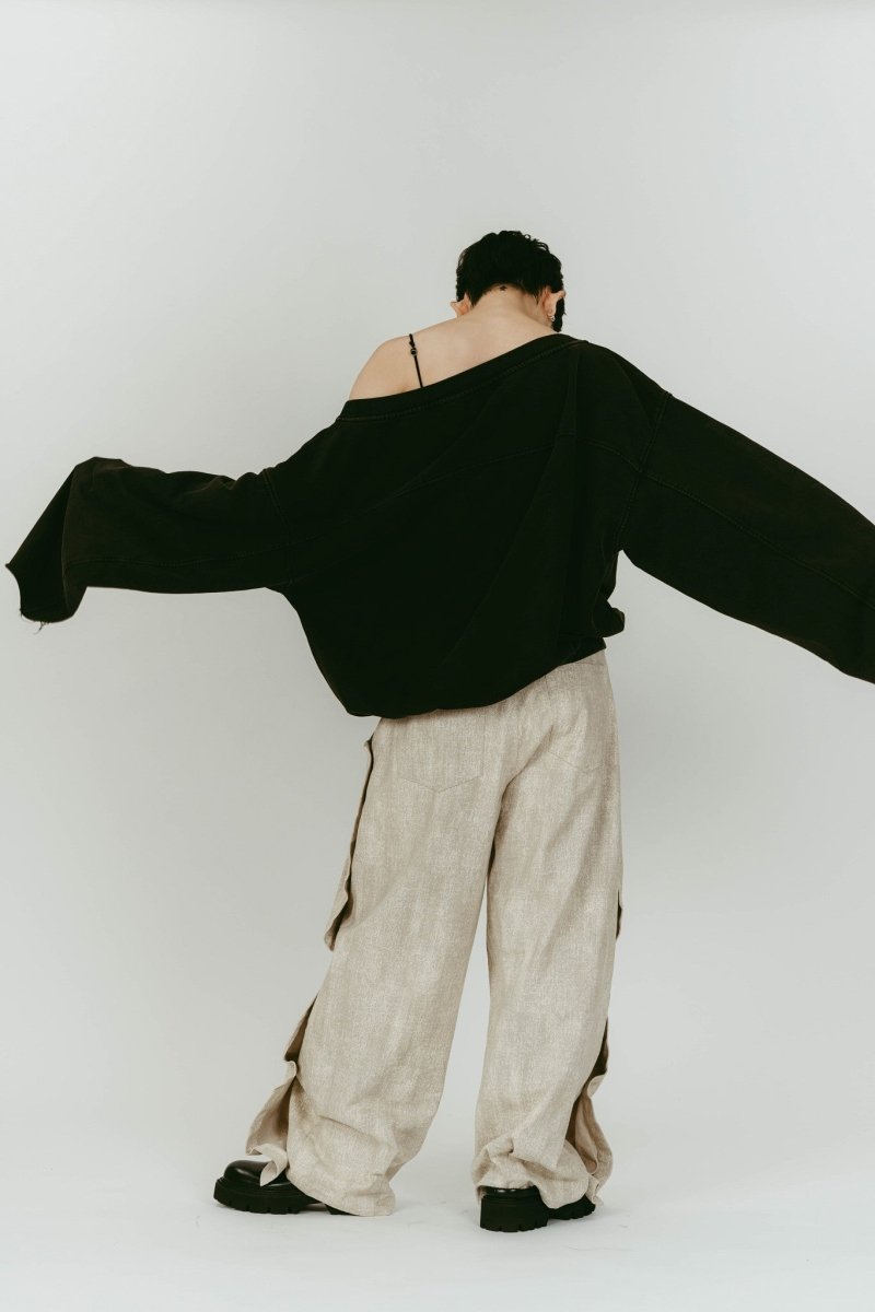 off shoulder vintage sweat/black | KNUTH MARF
