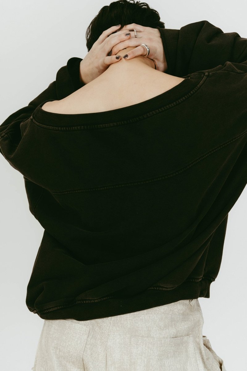 off shoulder vintage sweat/black - KNUTH MARF