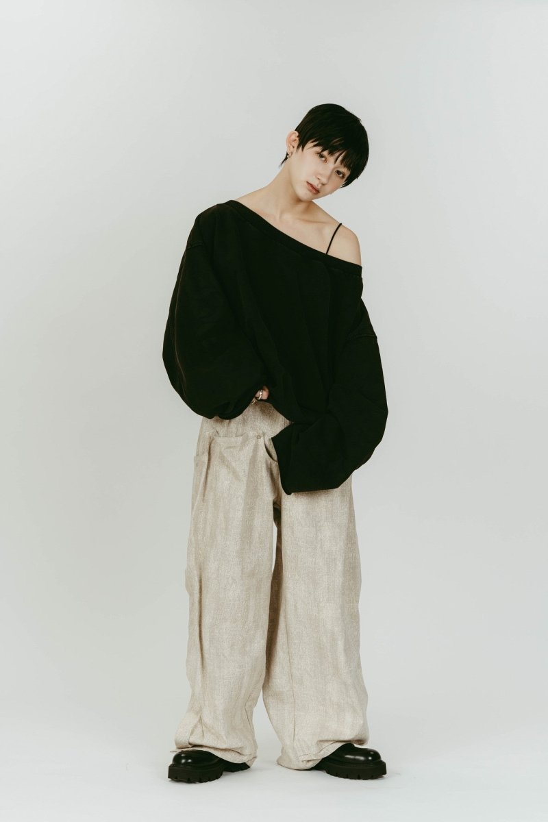 トップス Knuth Marf off shoulder vintage sweat off shoulder vintage sweat/black | KNUTH MARF