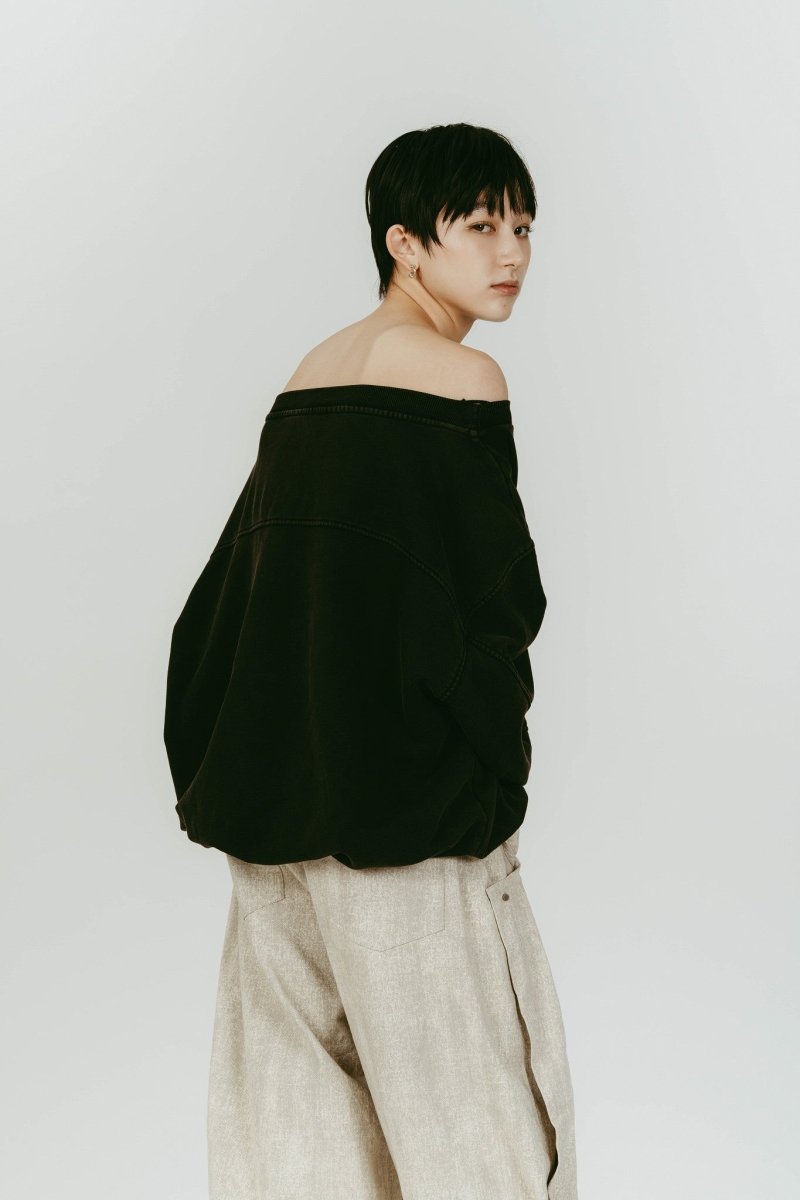 off shoulder vintage sweat/black - KNUTH MARF
