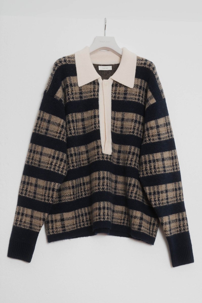  - Order sales Until 10:00 on the 12th - vintage lager knit(unisex)/navybeige (Shipping 12/17~) - KNUTH MARF