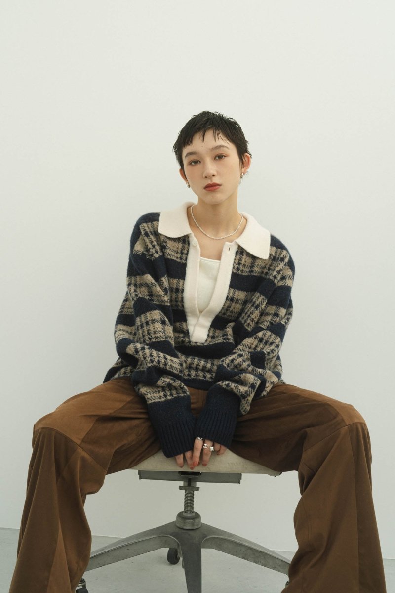  - Order sales Until 10:00 on the 12th - vintage lager knit(unisex)/navybeige (Shipping 12/17~) - KNUTH MARF