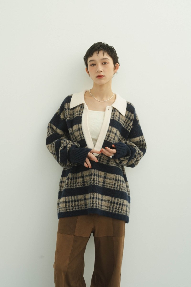  - Order sales Until 10:00 on the 12th - vintage lager knit(unisex)/navybeige (Shipping 12/17~) - KNUTH MARF
