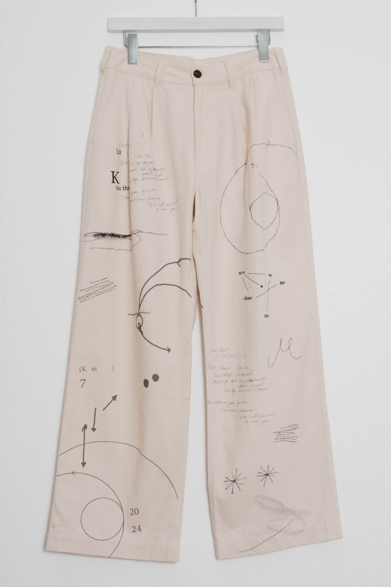  - Order sales Until 13:00 on the 29th - graffiti pants(unisex)/white (Shipping 12/5~) - KNUTH MARF