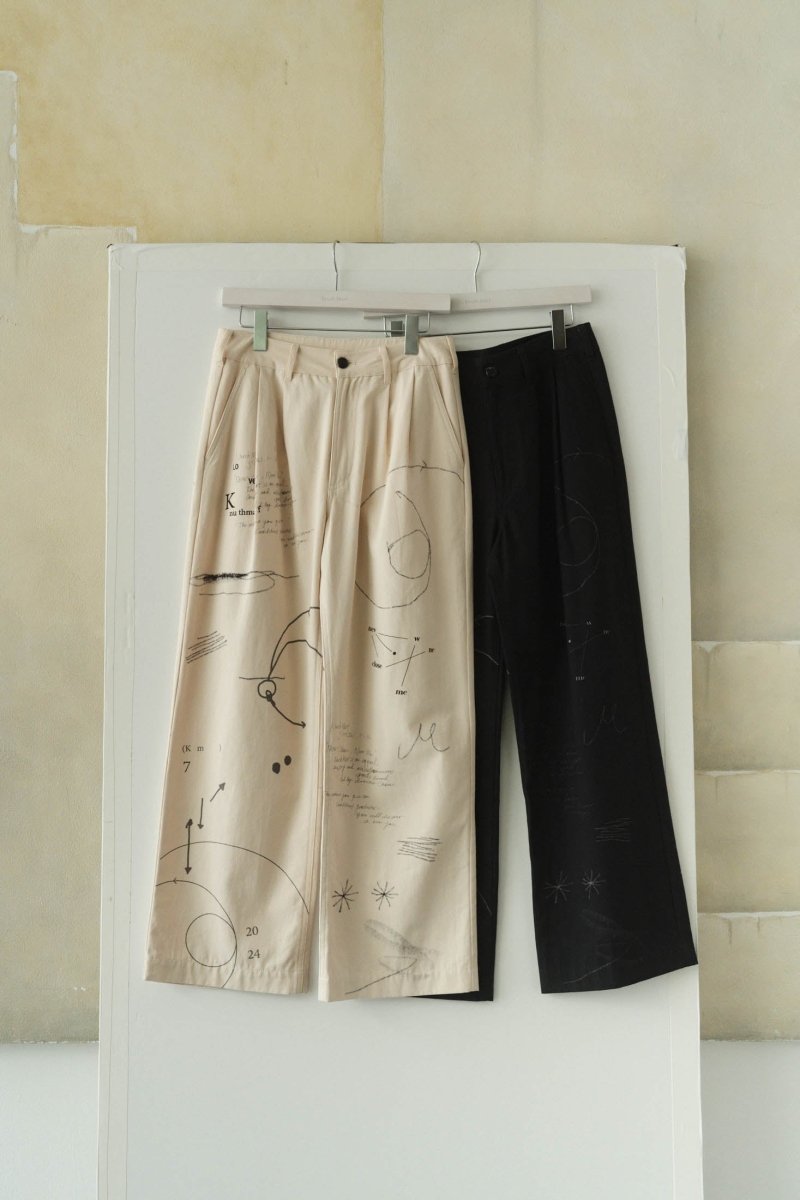  - Order sales Until 13:00 on the 29th - graffiti pants(unisex)/white (Shipping 12/5~) - KNUTH MARF