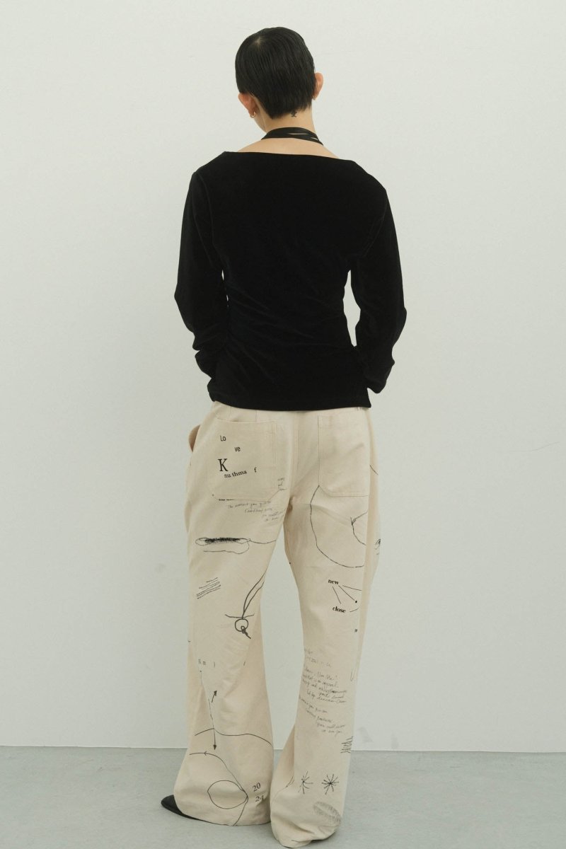  - Order sales Until 13:00 on the 29th - graffiti pants(unisex)/white (Shipping 12/5~) - KNUTH MARF