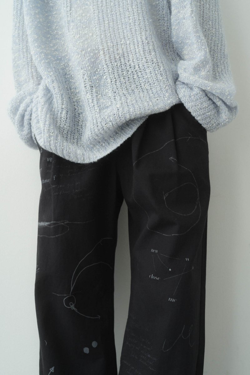  - Order sales Until 13:00 on the 29th - graffiti pants(unisex)/white (Shipping 12/5~) - KNUTH MARF