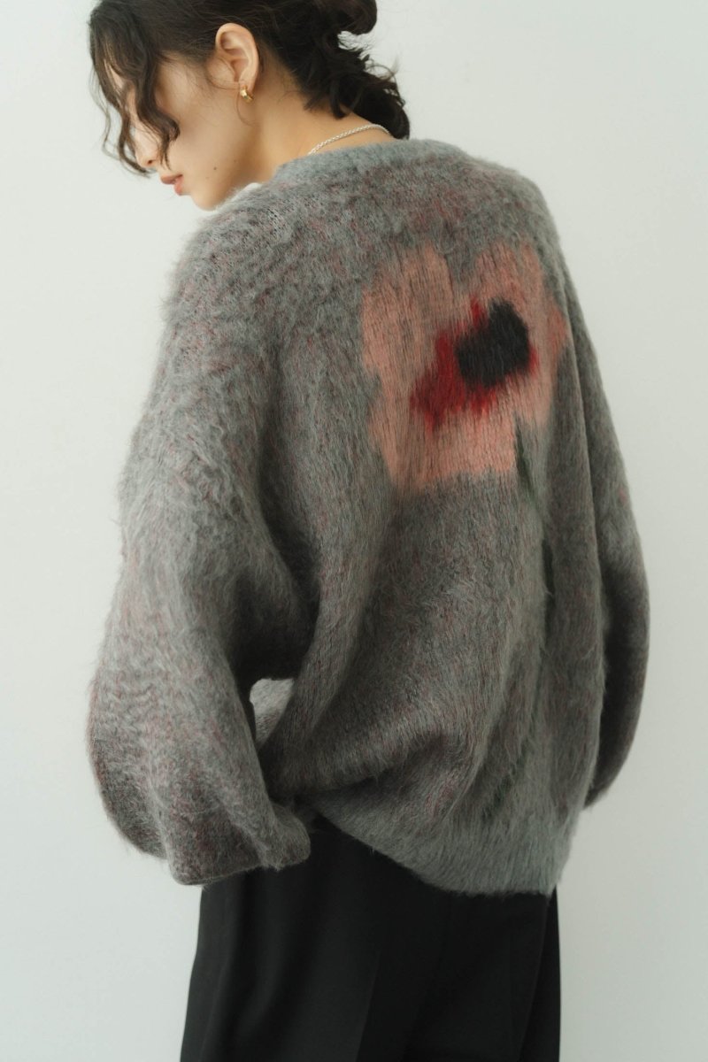  - Order sales Until 13:00 on the 29th - shaggy flower knit(unisex)/gray (Shipping 12/23~) - KNUTH MARF