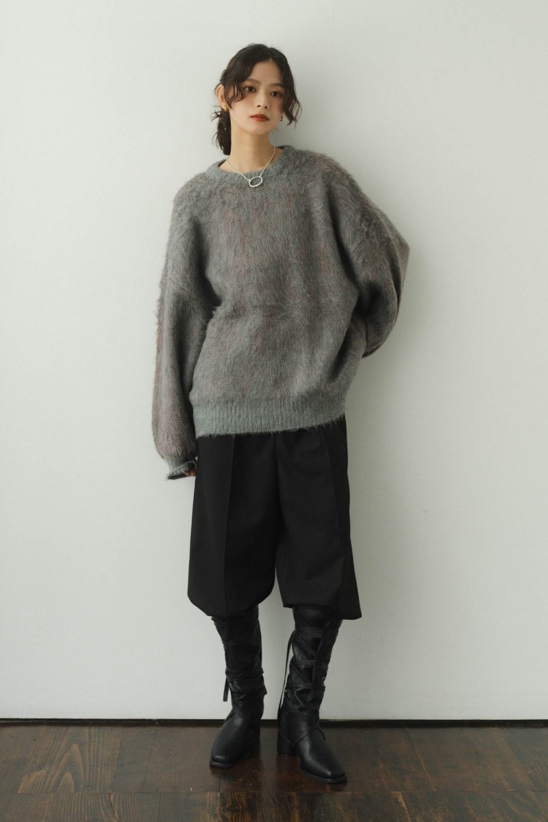  - Order sales Until 13:00 on the 29th - shaggy flower knit(unisex)/gray (Shipping 12/23~) - KNUTH MARF