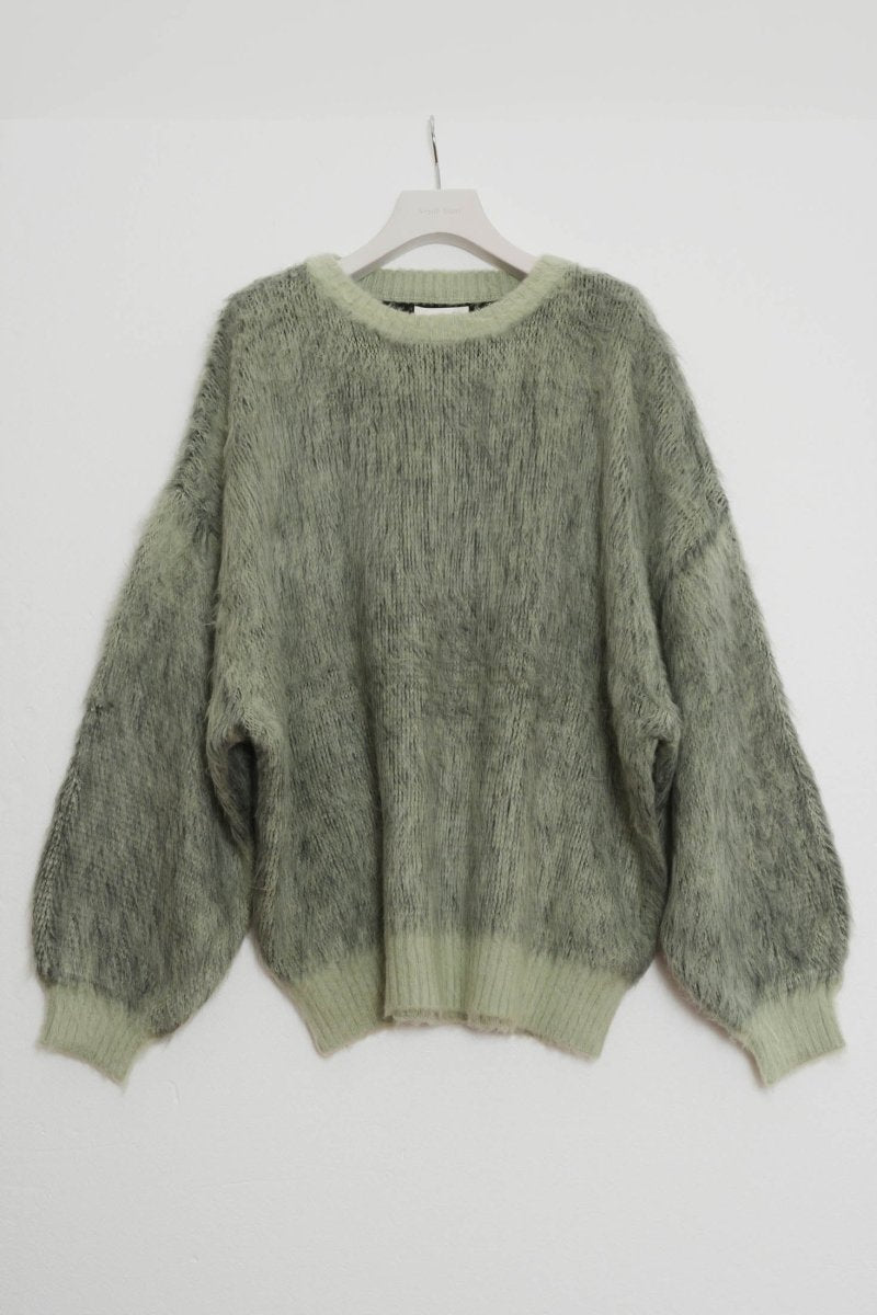  - Order sales Until 13:00 on the 29th - shaggy flower knit(unisex)/green (Shipping 12/23~) - KNUTH MARF