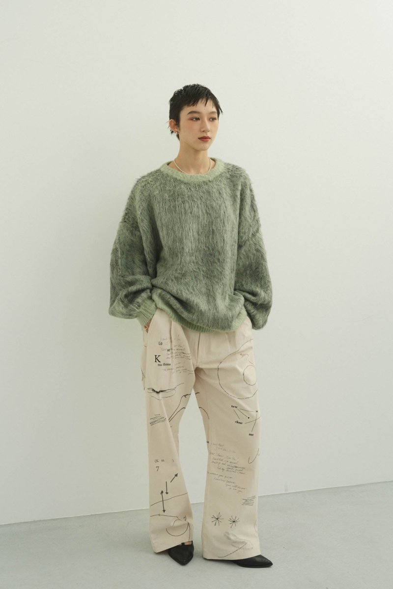  - Order sales Until 13:00 on the 29th - shaggy flower knit(unisex)/green (Shipping 12/23~) - KNUTH MARF