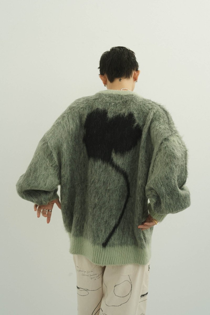  - Order sales Until 13:00 on the 29th - shaggy flower knit(unisex)/green (Shipping 12/23~) - KNUTH MARF