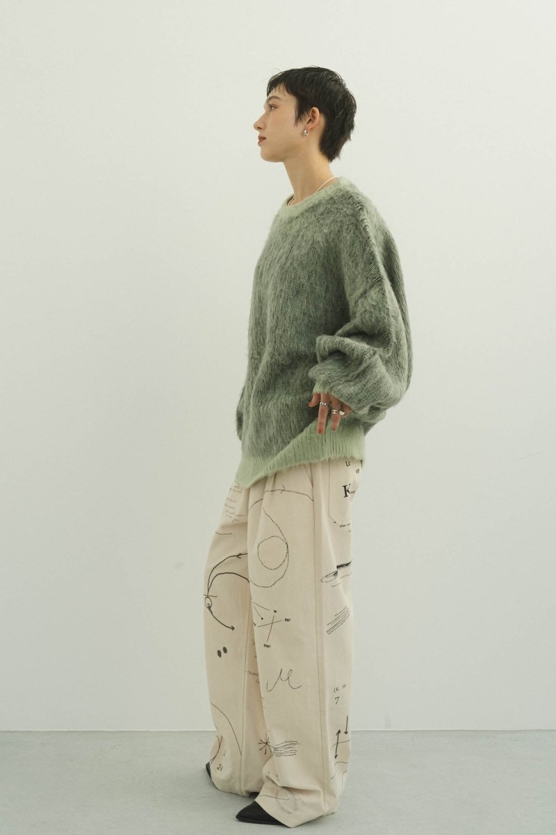  - Order sales Until 13:00 on the 29th - shaggy flower knit(unisex)/green (Shipping 12/23~) - KNUTH MARF