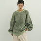  - Order sales Until 13:00 on the 29th - shaggy flower knit(unisex)/green (Shipping 12/23~) - KNUTH MARF