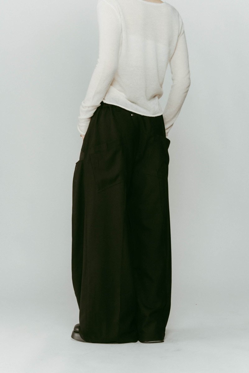 pierced drape pants(unisex)/black - KNUTH MARF