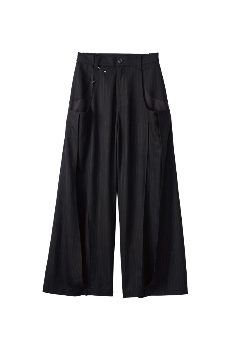 pierced drape pants(unisex)/stripeblack - KNUTH MARF