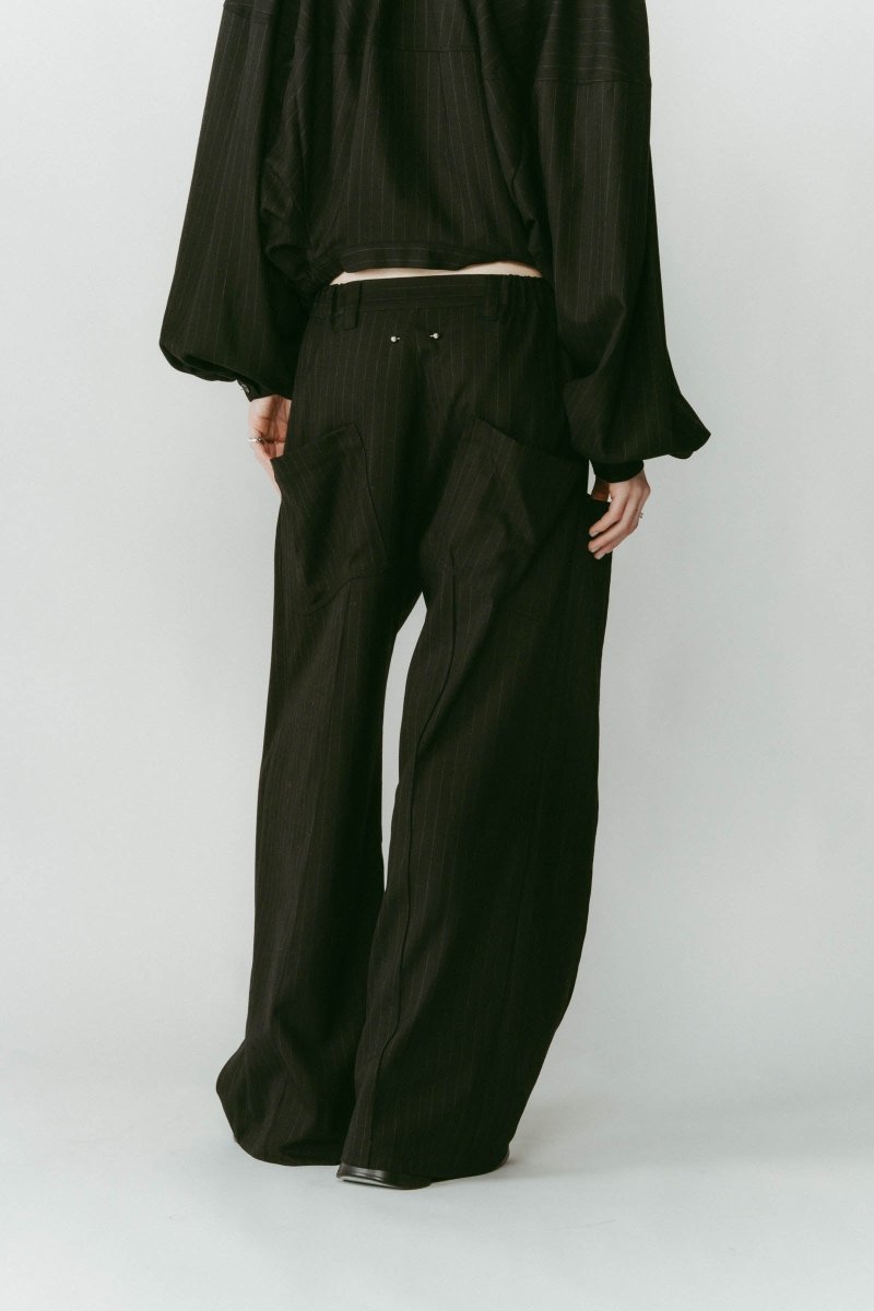 pierced drape pants(unisex)/stripeblack | KNUTH MARF