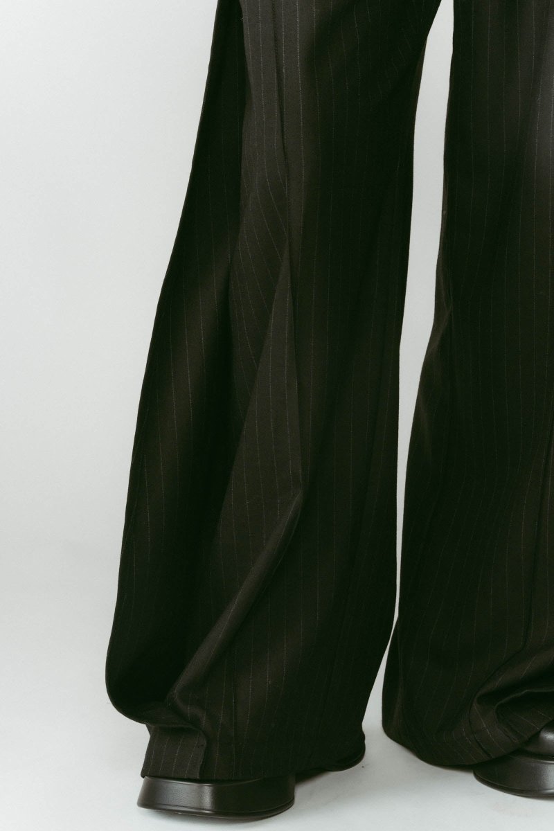 pierced drape pants(unisex)/stripeblack - KNUTH MARF