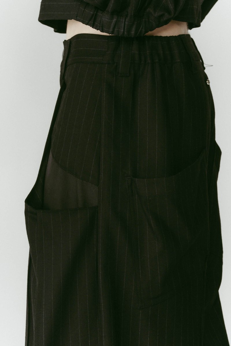 pierced drape pants(unisex)/stripeblack - KNUTH MARF