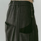 pierced drape pants(unisex)/stripegray - KNUTH MARF