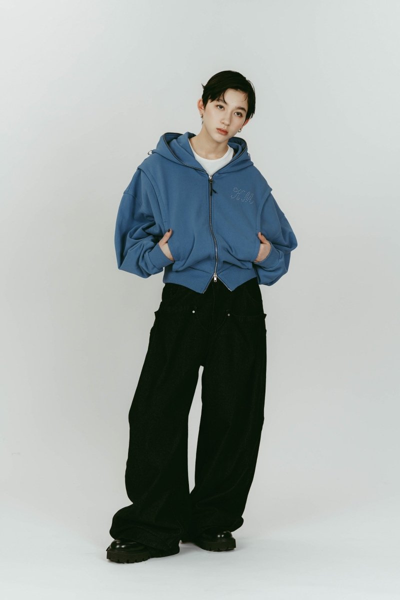 pierced hooded sweatshirt/blue | KNUTH MARF