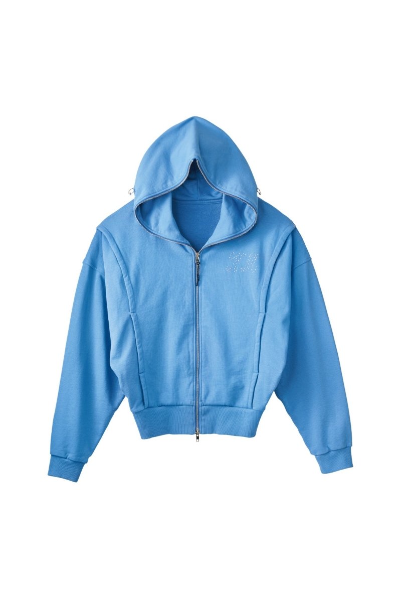 pierced hooded sweatshirt/blue - KNUTH MARF
