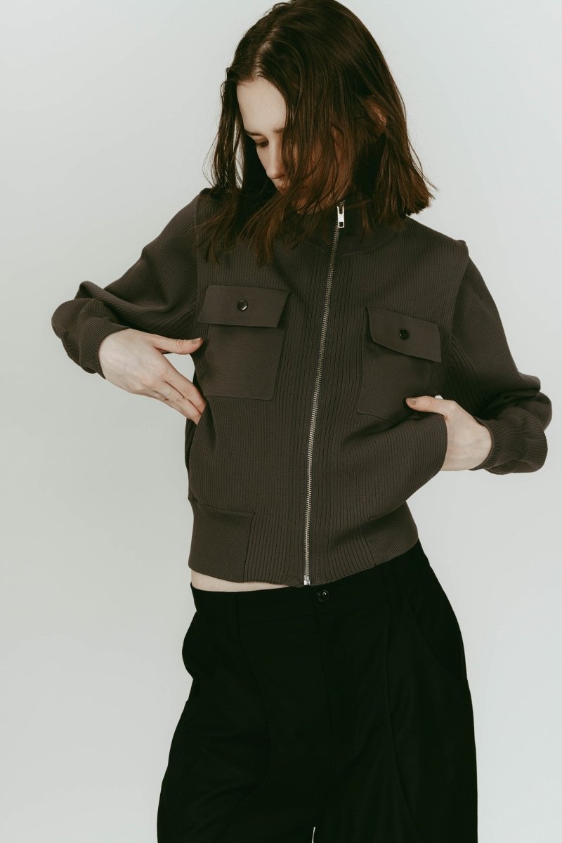 pocket zip up knit/gray - KNUTH MARF